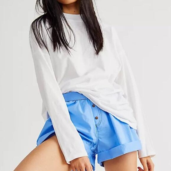 Free People Green Mock Neck Lightweight Oversized Long Sleeve Tunic Top Small - Picture 3 of 6